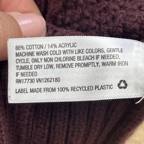 Goodfellow & Co. Chunky Cable Knit Fisherman Sweater Men’s Small Burgundy Heavy - Picture 7 of 10